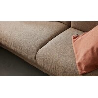 Interliving Sofa Serie 4461 - Ecksofa sandfarbener Bezug Mido 64 & schwarze Metallfüße - Stellfläche ca. 185 x 290 cm