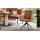 Interliving Esszimmer Serie 5505 - Armlehnstuhl mit Drehfunktion hellbraunes Flachgewebe 985-72 & schwarzes Metall