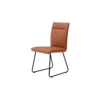 Interliving Esszimmer Serie 5505 - Esszimmerstuhl caramelfarbene Mikrofaser 925-72 & schwarzes Metall