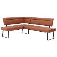 Interliving Esszimmer Serie 5505 - Eckbankkombination caramelfarbene Mikrofaser 925-72 & schwarzes Metall - Stellfläche ca. 169 x 215 cm