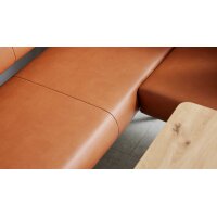 Interliving Esszimmer Serie 5505 - Eckbankkombination caramelfarbene Mikrofaser 925-72 & schwarzes Metall - Stellfläche ca. 169 x 215 cm