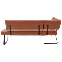 Interliving Esszimmer Serie 5505 - Eckbankkombination caramelfarbene Mikrofaser 925-72 & schwarzes Metall - Stellfläche ca. 169 x 215 cm