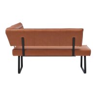 Interliving Esszimmer Serie 5505 - Eckbankkombination caramelfarbene Mikrofaser 925-72 & schwarzes Metall - Stellfläche ca. 169 x 215 cm