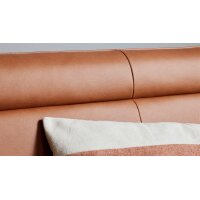 Interliving Esszimmer Serie 5505 - Eckbankkombination caramelfarbene Mikrofaser 925-72 & schwarzes Metall - Stellfläche ca. 169 x 215 cm