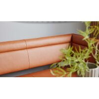 Interliving Esszimmer Serie 5505 - Eckbankkombination caramelfarbene Mikrofaser 925-72 & schwarzes Metall - Stellfläche ca. 169 x 215 cm