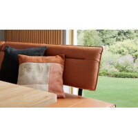 Interliving Esszimmer Serie 5505 - Eckbankkombination caramelfarbene Mikrofaser 925-72 & schwarzes Metall - Stellfläche ca. 169 x 215 cm