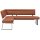 Interliving Esszimmer Serie 5505 - Eckbankkombination caramelfarbene Mikrofaser 925-72 & schwarzes Metall - Stellfläche ca. 169 x 215 cm