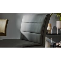 Interliving Esszimmer Serie 5122 – Barstuhl graue Mikrofaser Delphin & gebürsteter Edelstahl
