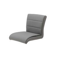 Interliving Esszimmer Serie 5122 – Barstuhl graue Mikrofaser Delphin & gebürsteter Edelstahl