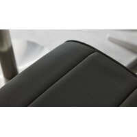 Interliving Esszimmer Serie 5122 – Barstuhl graue Mikrofaser Delphin & gebürsteter Edelstahl