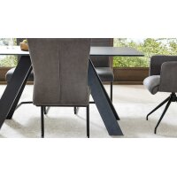 Interliving Esszimmer Serie 5122 – Esstisch schwarzes Glas & Metall - ca. 160 x 90 cm
