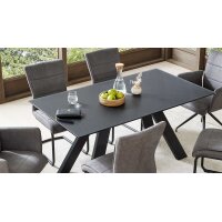 Interliving Esszimmer Serie 5122 – Esstisch schwarzes Glas & Metall - ca. 160 x 90 cm