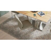 Interliving Esszimmer Serie 5122 – Polsterstuhl fangofarbenes Kunstleder LEA-TEX & gebürsteter Edelstahl