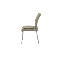 Interliving Esszimmer Serie 5122 – Polsterstuhl fangofarbenes Kunstleder LEA-TEX & gebürsteter Edelstahl