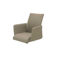 Interliving Esszimmer Serie 5122 – Armlehnstuhl mit Funktionen fangofarbenes Kunstleder LEA-TEX & gebürsteter Edelstahl