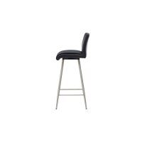 Interliving Esszimmer Serie 5122 – Barhocker schwarzes Kunstleder LEA-TEX & gebürsteter Edelstahl