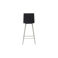 Interliving Esszimmer Serie 5122 – Barhocker schwarzes Kunstleder LEA-TEX & gebürsteter Edelstahl