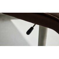 Interliving Esszimmer Serie 5122 – Tresenstuhl mit Liftfunktion rostbraune Mikrofaser & gebürsteter Edelstahl