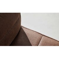 Interliving Esszimmer Serie 5122 – Tresenstuhl mit Liftfunktion rostbraune Mikrofaser & gebürsteter Edelstahl
