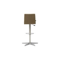 Interliving Esszimmer Serie 5122 – Barhocker mit Liftfunktion farngrüne Mikrofaser & gebürsteter Edelstahl