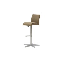 Interliving Esszimmer Serie 5122 – Barhocker mit Liftfunktion farngrüne Mikrofaser & gebürsteter Edelstahl