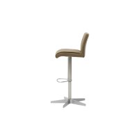 Interliving Esszimmer Serie 5122 – Barhocker mit Liftfunktion farngrüne Mikrofaser & gebürsteter Edelstahl