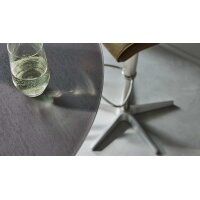 Interliving Esszimmer Serie 5122 – Bartisch graues Glas & Edelstahl - Durchmesser ca. 90 cm
