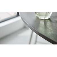 Interliving Esszimmer Serie 5122 – Bartisch graues Glas & Edelstahl - Durchmesser ca. 90 cm