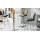 Interliving Esszimmer Serie 5122 – Bartisch graues Glas & Edelstahl - Durchmesser ca. 90 cm