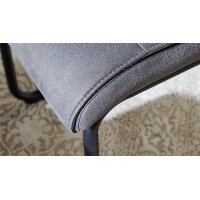 Interliving Esszimmer Serie 5122 – Schwingstuhl onyxfarbene Mikrofaser & mattschwarzes Metall