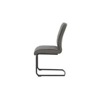 Interliving Esszimmer Serie 5122 – Schwingstuhl onyxfarbene Mikrofaser & mattschwarzes Metall