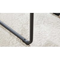 Interliving Esszimmer Serie 5122 – Schwingstuhl onyxfarbene Mikrofaser & mattschwarzes Metall