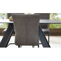Interliving Esszimmer Serie 5122 – Schwingstuhl onyxfarbene Mikrofaser & mattschwarzes Metall
