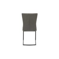 Interliving Esszimmer Serie 5122 – Schwingstuhl onyxfarbene Mikrofaser & mattschwarzes Metall