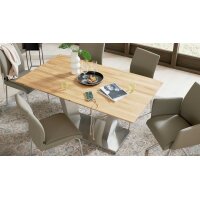 Interliving Esszimmer Serie 5122 – Esstisch Wildeiche & Edelstahl - ca. 160 x 90 cm