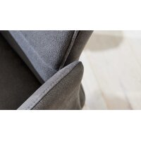 Interliving Esszimmer Serie 5122 – Armlehnstuhl onyxfarbene Mikrofaser & mattschwarzes Metall