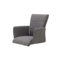 Interliving Esszimmer Serie 5122 – Armlehnstuhl onyxfarbene Mikrofaser & mattschwarzes Metall