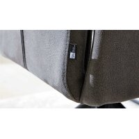 Interliving Esszimmer Serie 5122 – Armlehnstuhl onyxfarbene Mikrofaser & mattschwarzes Metall