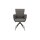Interliving Esszimmer Serie 5122 – Armlehnstuhl onyxfarbene Mikrofaser & mattschwarzes Metall