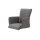Interliving Esszimmer Serie 5122 – Armlehnstuhl onyxfarbene Mikrofaser & mattschwarzes Metall