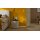Interliving Bettensystem Serie 1420 - Nachtkonsole naturfarbener Stoffbezug Cleo & schwarzes Holz
