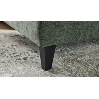 Interliving Bettensystem Serie 1420 - Boxspringbett moosgrüne Chenille Toni & schwarze Holzfüße - Liegefläche ca. 180 x 200 cm
