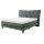 Interliving Bettensystem Serie 1420 - Boxspringbett moosgrüne Chenille Toni & schwarze Holzfüße - Liegefläche ca. 180 x 200 cm