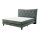 Interliving Bettensystem Serie 1420 - Boxspringbett moosgrüne Chenille Toni & schwarze Holzfüße - Liegefläche ca. 180 x 200 cm
