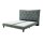 Interliving Bettensystem Serie 1420 - Boxspringbett moosgrüne Chenille Toni & schwarze Holzfüße - Liegefläche ca. 180 x 200 cm
