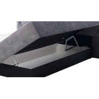 Interliving Bettensystem Serie 1420 - Boxspringbett mit Bettkasten silberfarbener Strickvelours Auri - Liegefläche ca. 180 x 200 cm