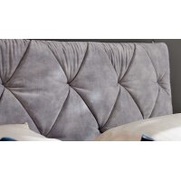 Interliving Bettensystem Serie 1420 - Boxspringbett mit Bettkasten silberfarbener Strickvelours Auri - Liegefläche ca. 180 x 200 cm