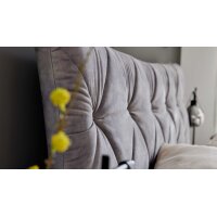 Interliving Bettensystem Serie 1420 - Boxspringbett mit Bettkasten silberfarbener Strickvelours Auri - Liegefläche ca. 180 x 200 cm