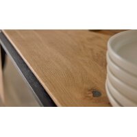 Interliving Wohnzimmer Serie 2033 - Highboard Asteiche & Parsolglas - drei Türen, Breite ca. 182 cm
