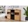 Interliving Wohnzimmer Serie 2033 - Highboard Asteiche & Parsolglas - drei Türen, Breite ca. 182 cm